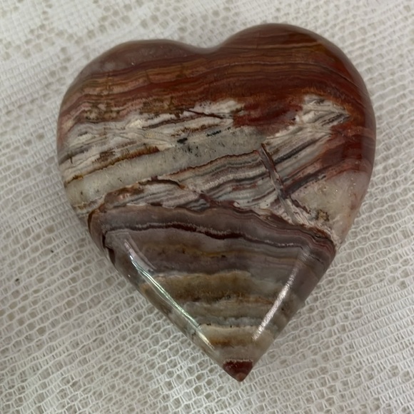 Artisan Heart and Egg Stone Decor in Brown and Cream - Picture 4 of 9